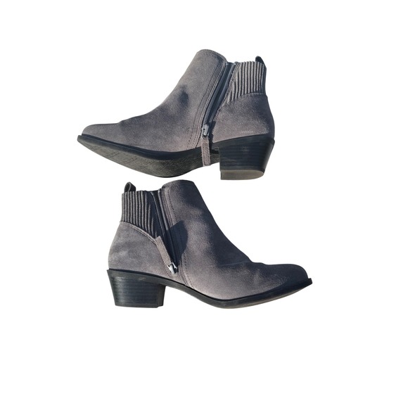 Vionic VS 356 Gray Suede Ankle Boots Women's Size 7.5 Side Zip Block Heel shoe‎ - Picture 4 of 5